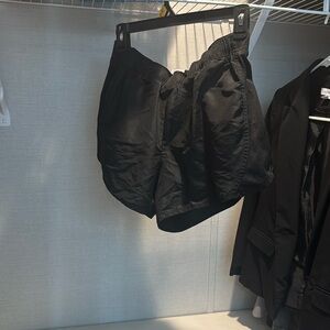 Black athletic running shorts